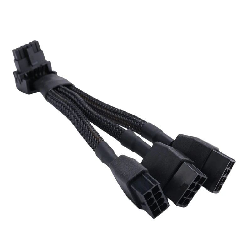 16Pin GPU Cable to 3X 8 Pin Pcie Extension - 16AWG PCIE 5.0 90 Degree Right Angle 16 Pin 12+4Pin Supply Adapter(Type B)