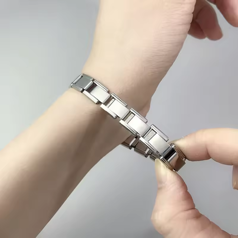 For Women Men Italian Charm Link 9mm Width Silver Gold Color Stainless Steel Bracelets on Hand DIY Making Jewelry Wholesale - Image 6