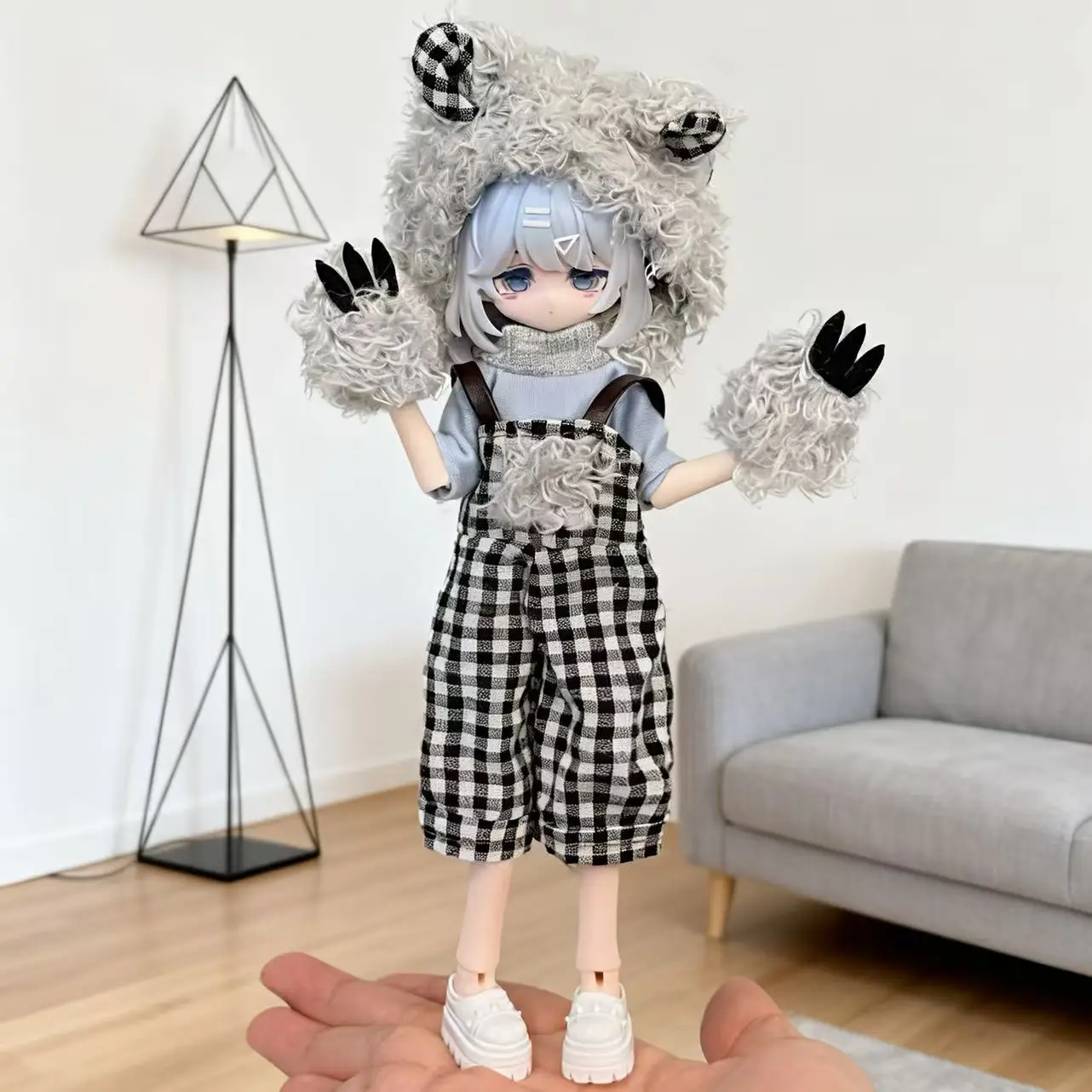 Winter Plush Doll Outfit Set 8/12 Points Ob11 Maid Style 11-17cm Fit Asi Body Bjd Doll Clothes Decor Collectibles - view 4