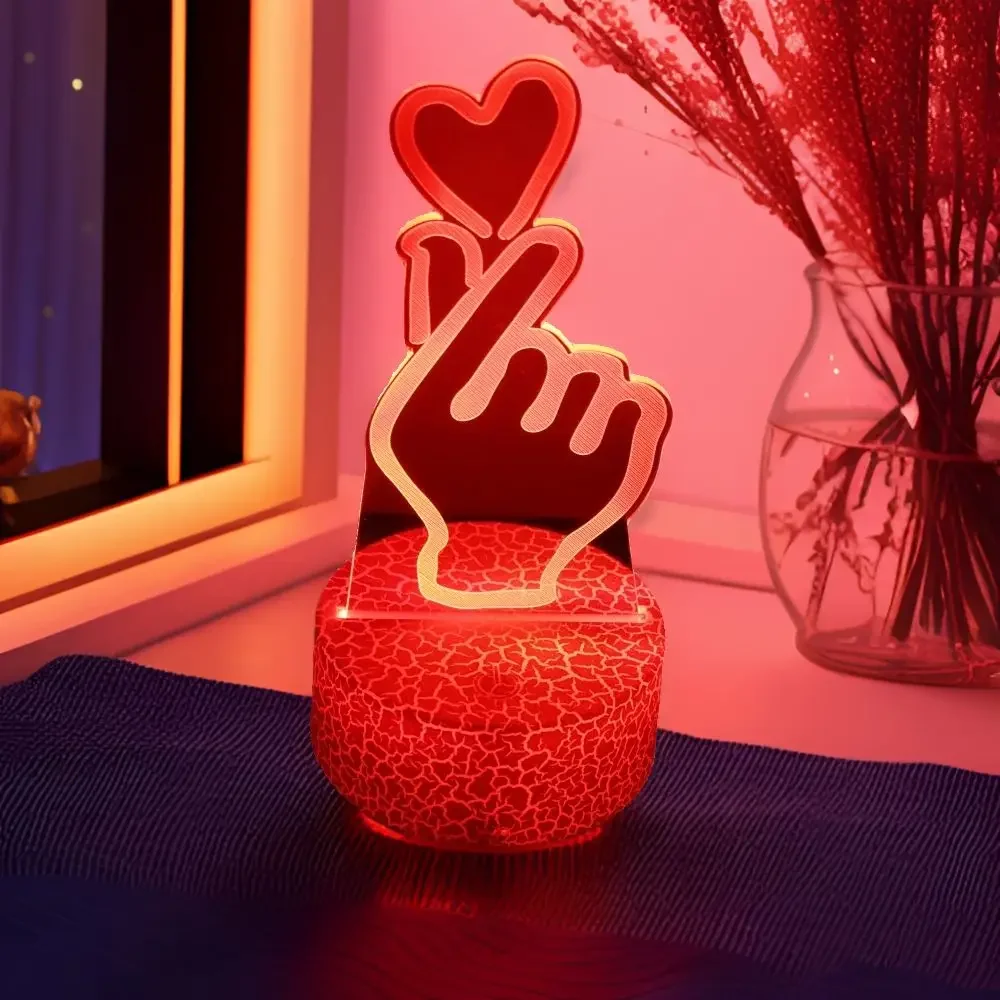3D Lamp illusion LED Night Light Gift for Creative Girlfriend 16 Colors Changing Bedroom Desk Lamps romantic Night Love Gifts
