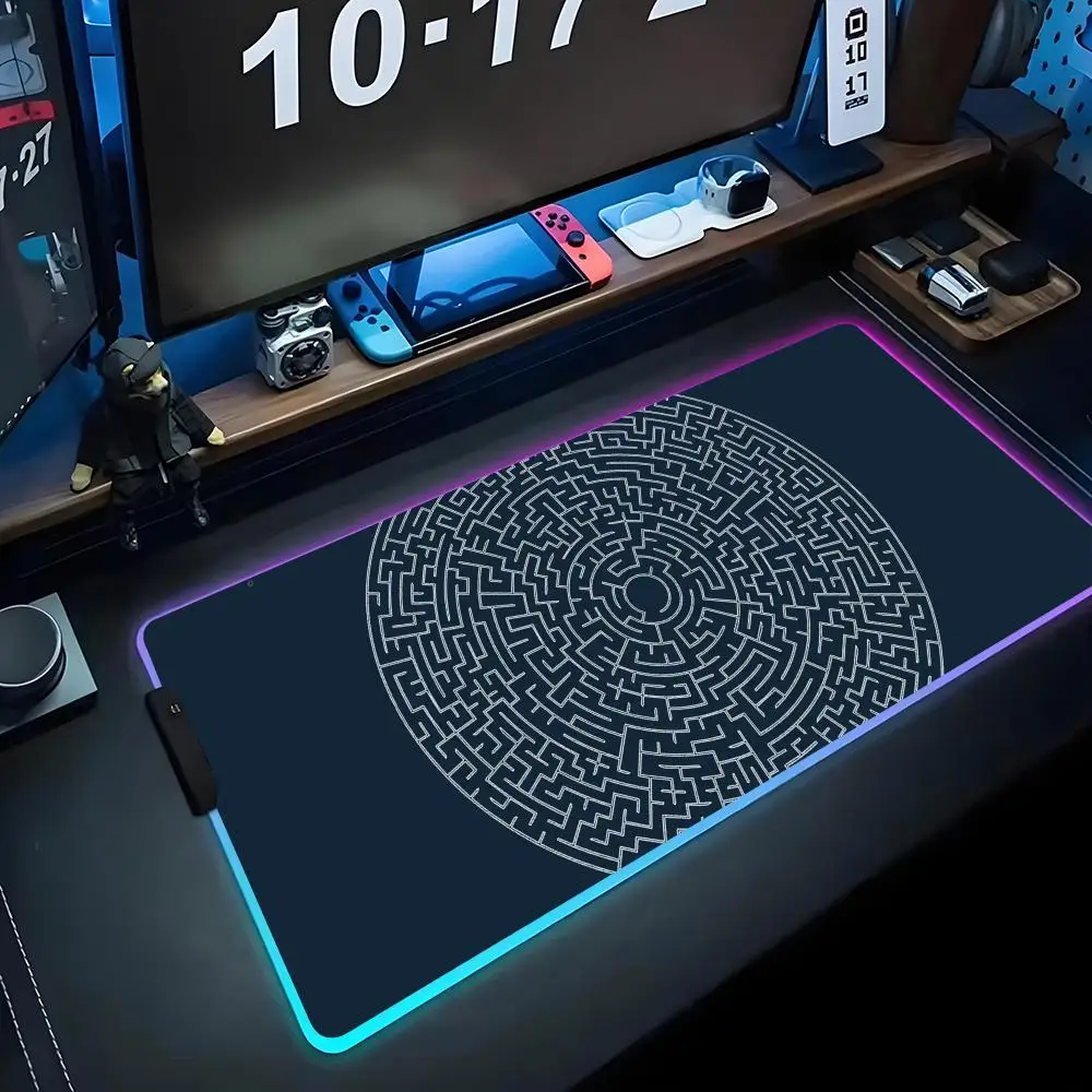 

Коврик для мыши maze RGB Gaming Mousepad Большой светодиодный коврик для ПК Настольный коврик Светящийся коврик для мыши Большие коврики для клавиатуры Настольный коврик с подсветкой