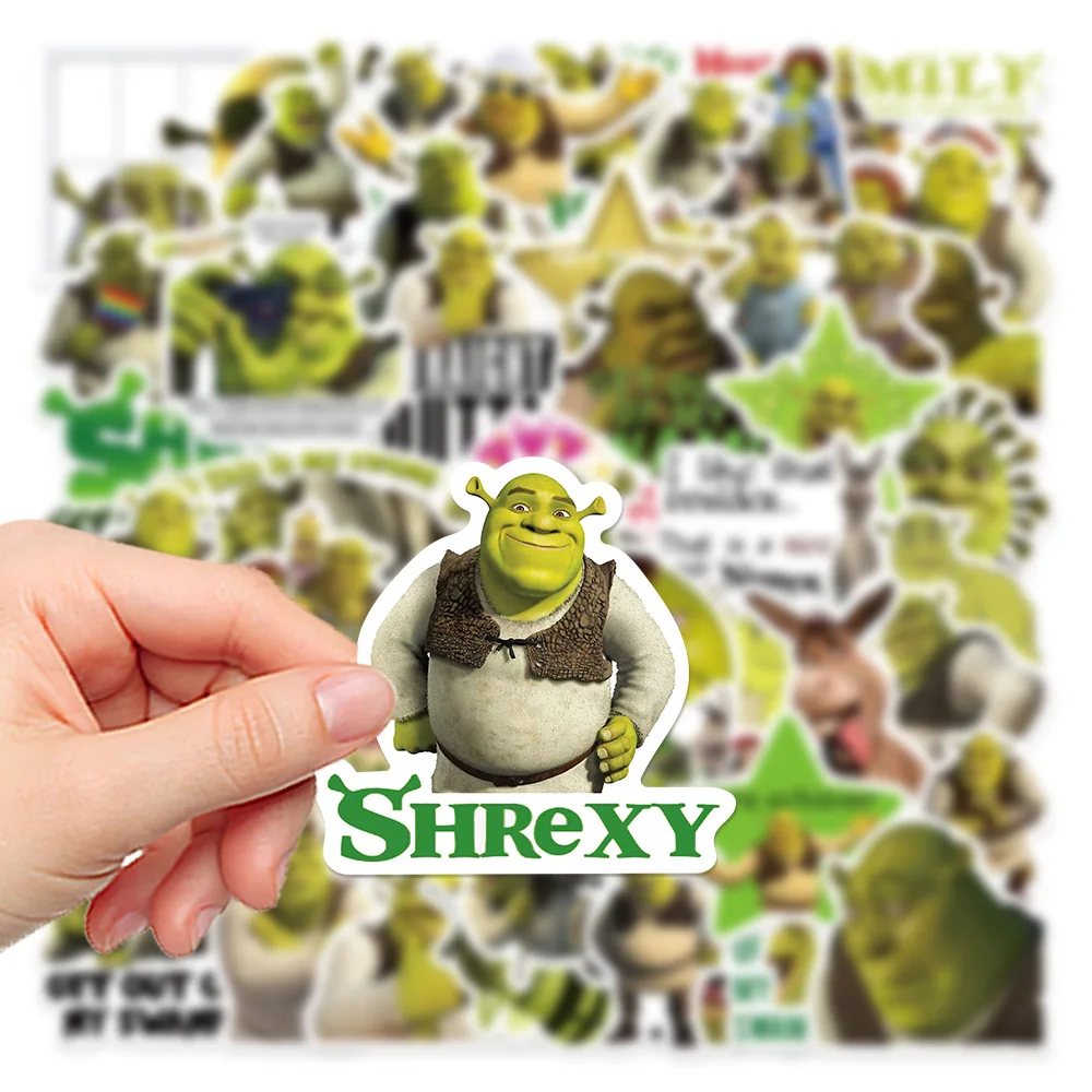 52pcs Cartoon Monster Shrek Graffiti Sticker DIY Suitcase Laptop Suitcase Guitar Star Sticker Waterproof Decals