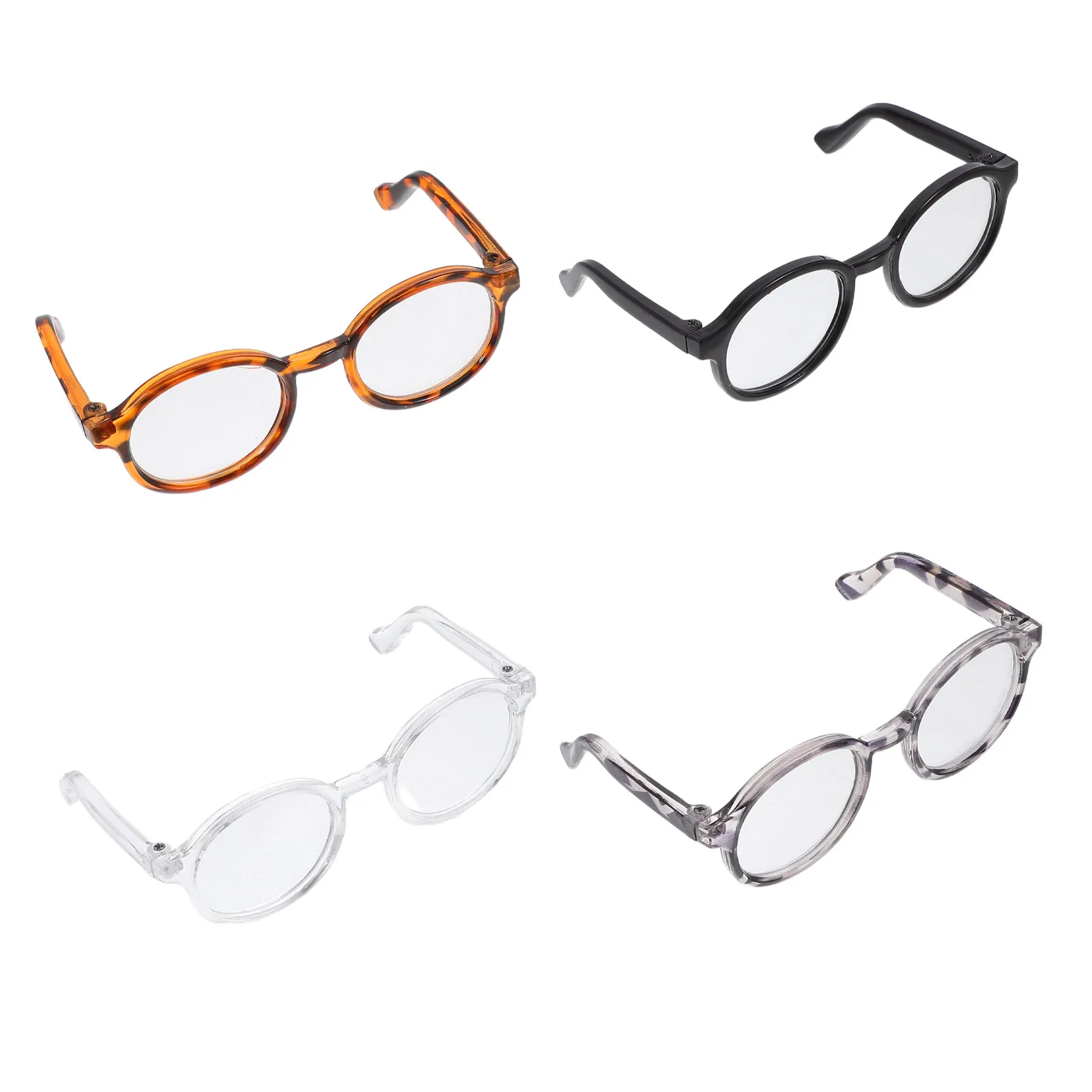 

4 шт. миниатюрные пластиковые солнцезащитные очки, аксессуары для костюмов, косплея, вечеринок, милые мини-очки для кукольного домика