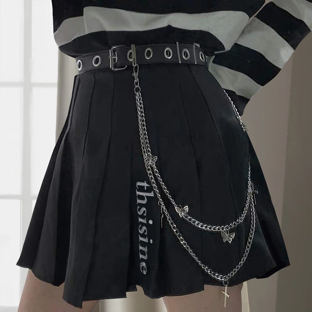 

Trousers Party Hip Hop Long Butterfly Silver Color Double Layer Pants Belt Belly Chain Waist Chain