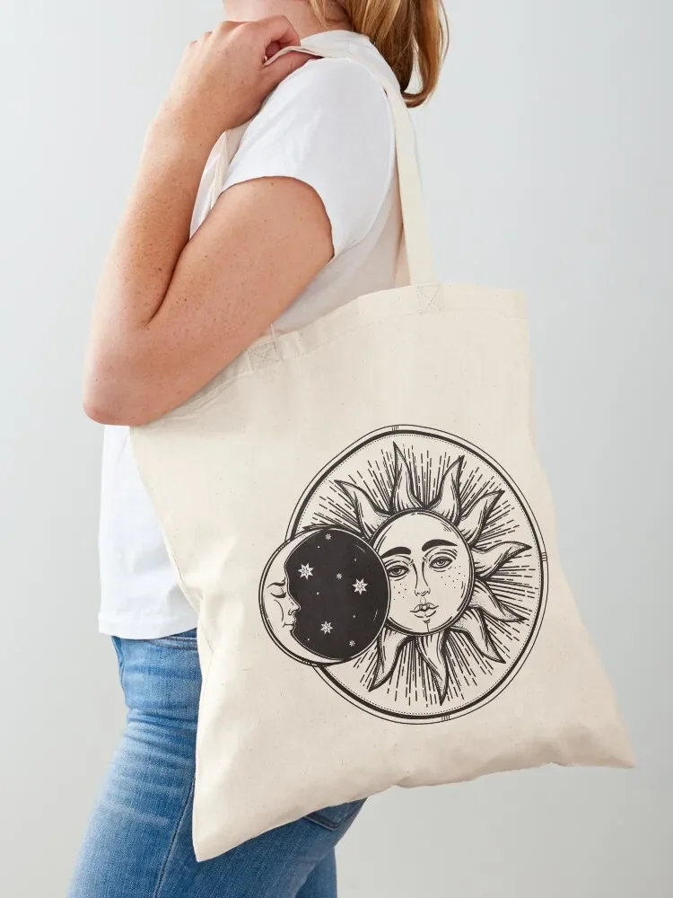 Sun And Moon Hippie Decor Tote Bag bags luxury women custom bags shopper bags for women Tote Bag