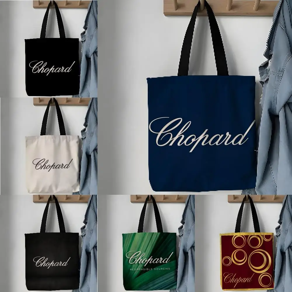 Bolsas de almacenamiento, bolso de mano con patrón, bolso de hombro de lona estético, bolso de compras ligero, marcas de lujo, Chopard-C Cool