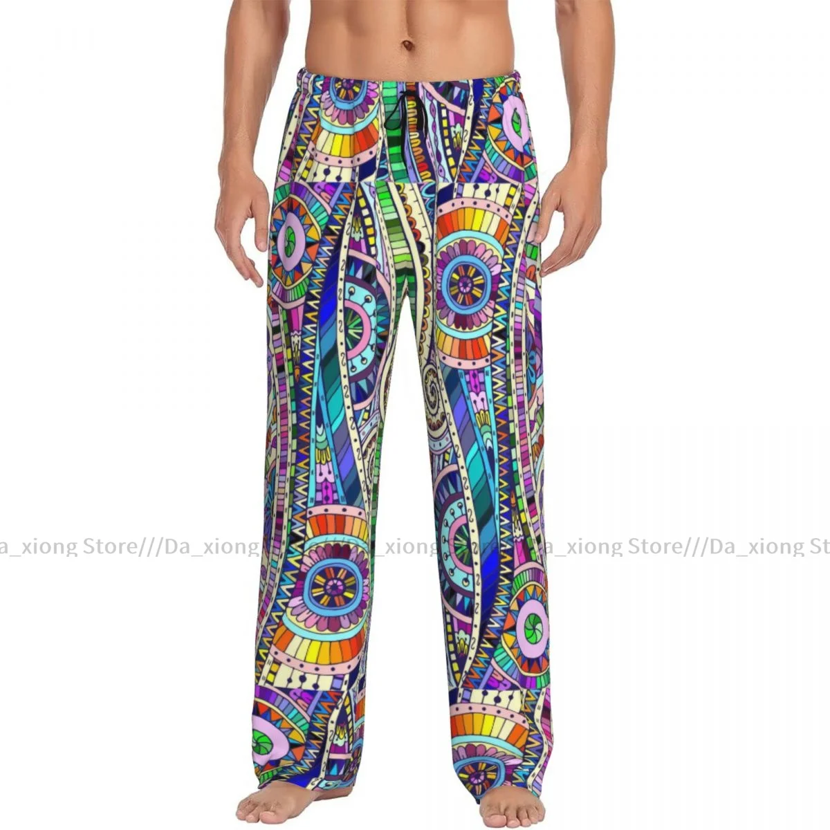 Men's Sleepwear Loose Sleep Pants Pajamas Tribal Ethnic Geometric Pattern Long Lounge Bottoms Casual Homewear