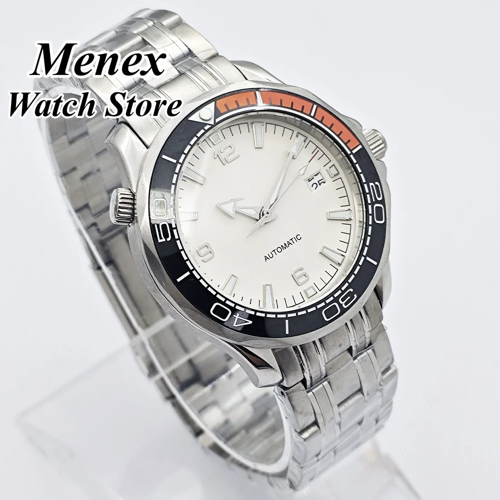 NH35 Customization DIY Logo Men's Watch 41mm Silver Stainless Steel Watch Case Sapphire Crystal Fit NH35 Movement Watch view 3