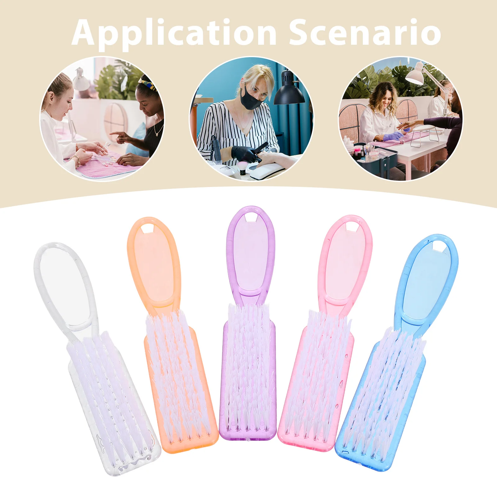 10 قطعة مجموعة فرش الأظافر البلاستيكية لإزالة الغبار مانيكير أدوات تنظيف حجم السفر المدمجة لصالونات عشاق الأعمال اليدوية