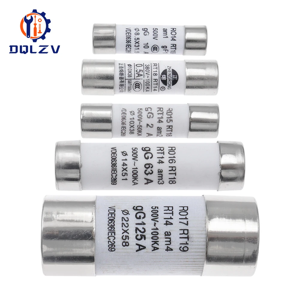 5個まとめ 65-8052-24 管ヒューズ 10A 10 x 38mm 500V ac 1袋（10個入）