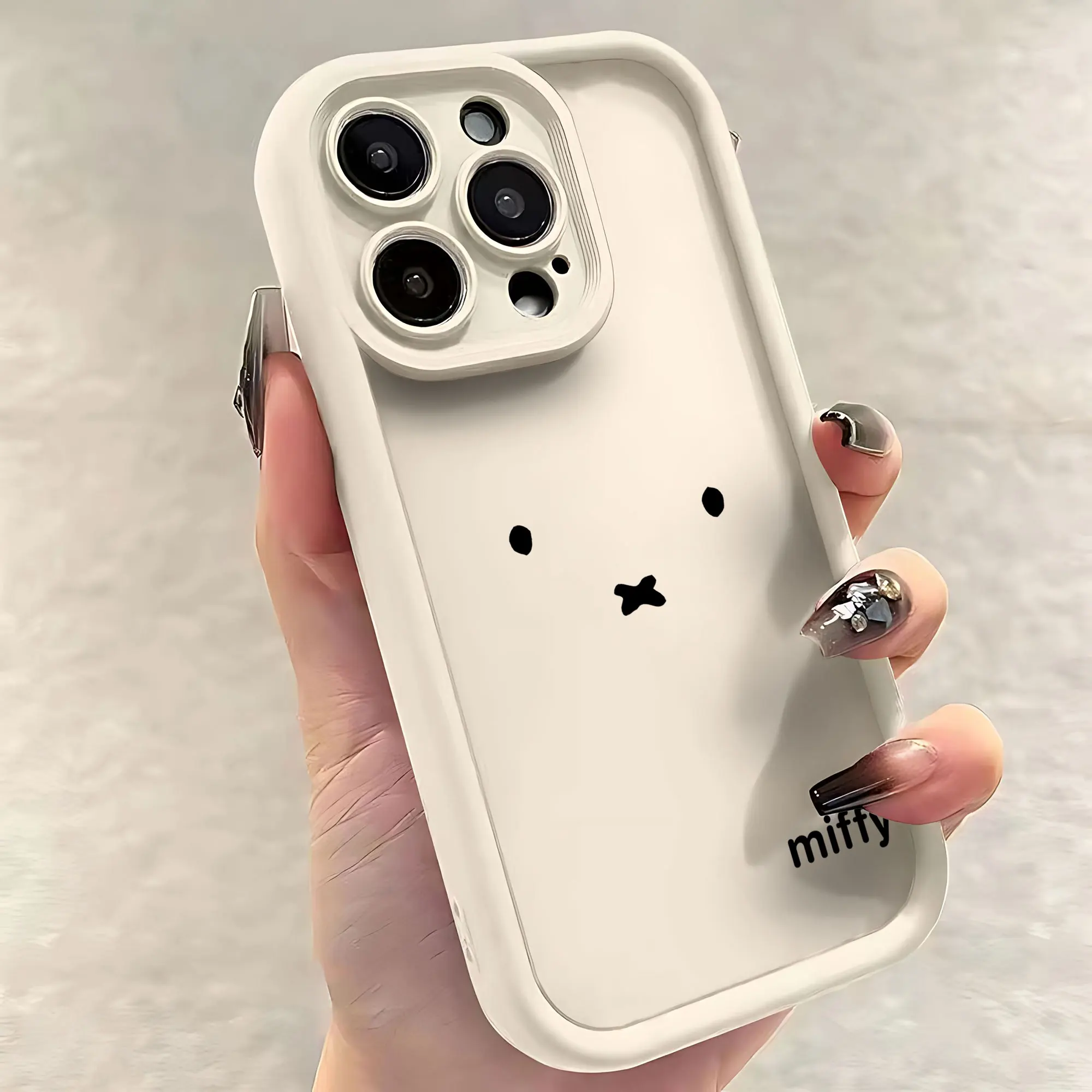 Kawaii Little White Rabbit Phone Case for Samsung S25 S24 S23 S22 S21 S20 FE Plus Ultra 4G 5G-M-Miffys-Soft Silicone TPU Cover