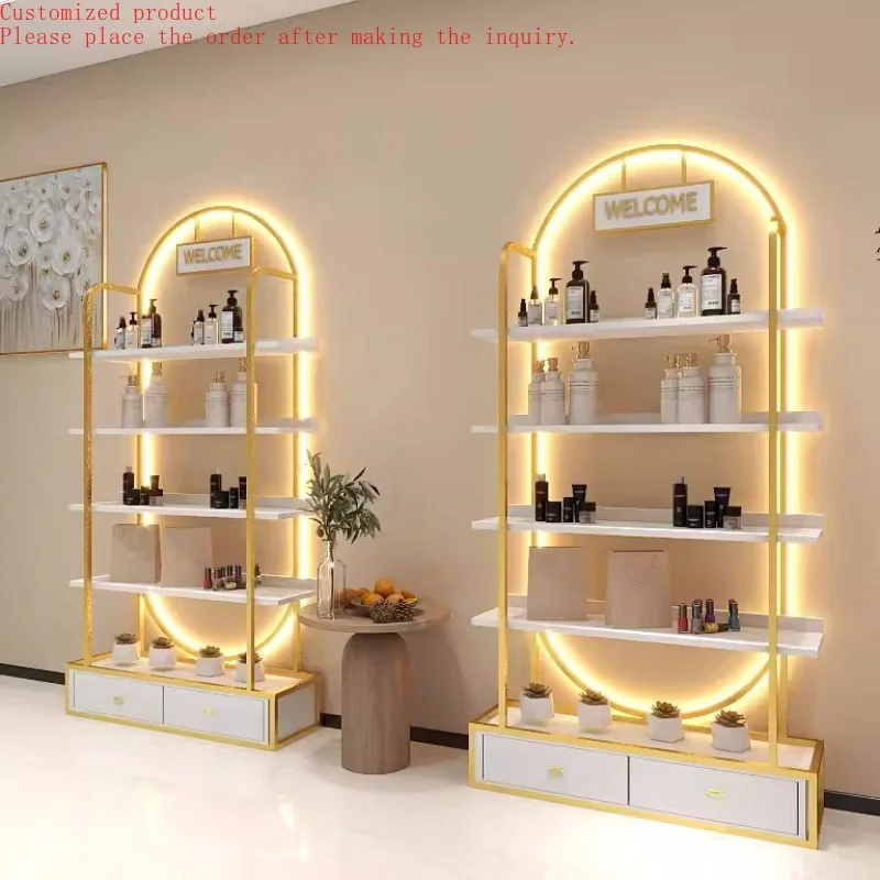 

Custom.High Quality Nail Salon Furniture Display Stand Factory Direct Multi Layer Display Shelves for Nail Polish Cosmetics Skin