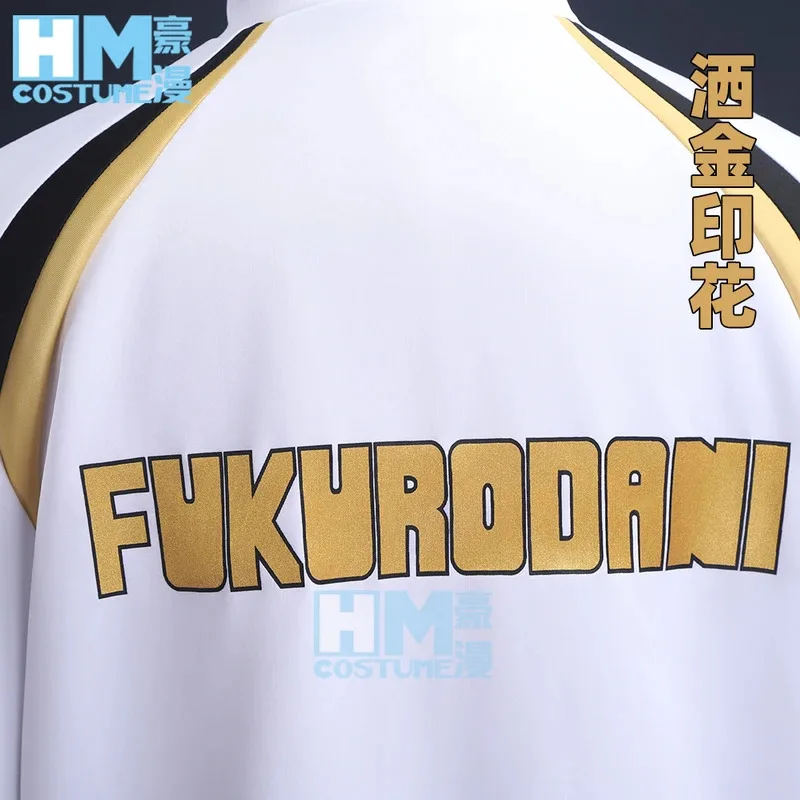 High Quality Haiky Anime Kotaro Bokuto Akaashi Keiji Cosplay Costume Fukurodani High School Uniform Embroidery Tracksuit