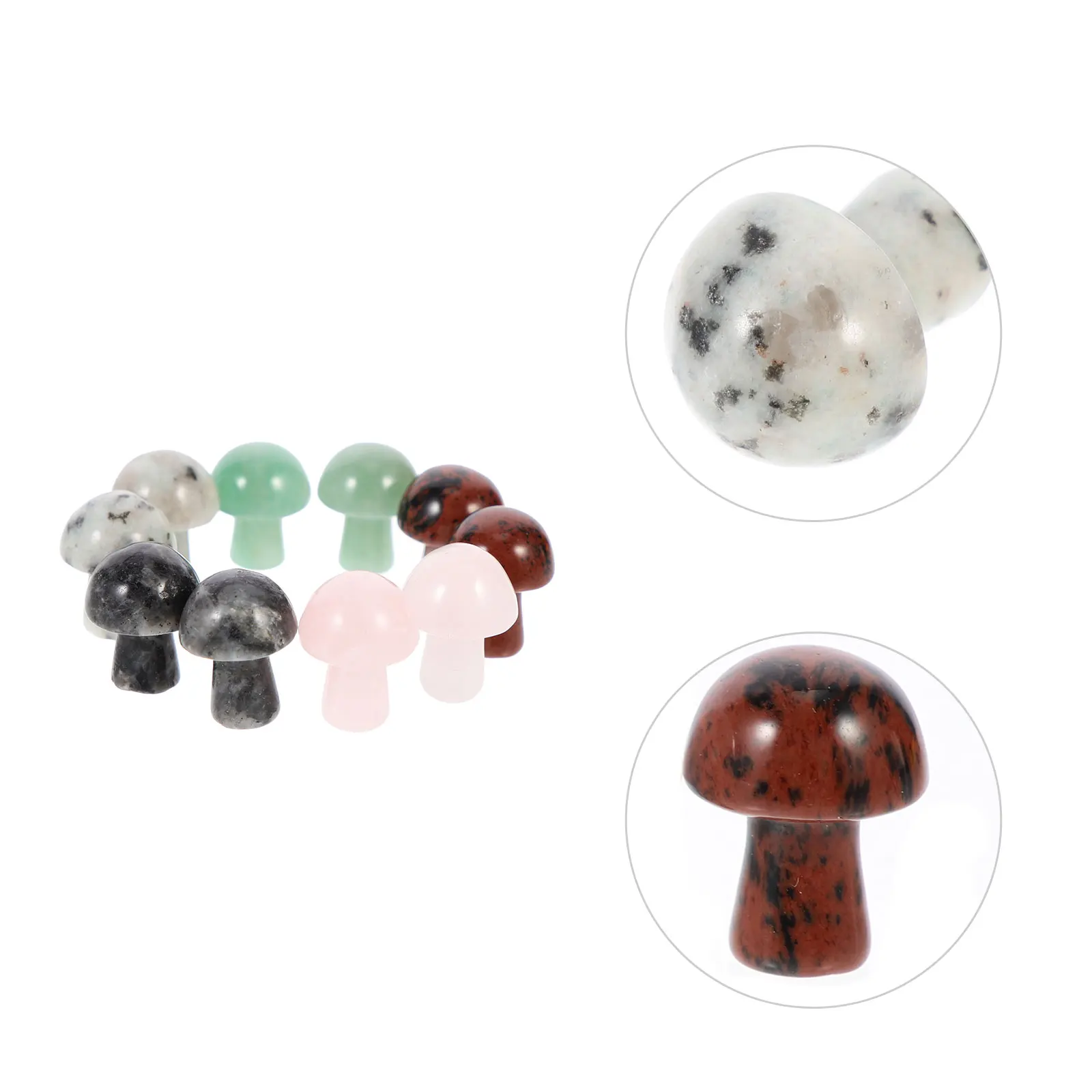 

10pcs Crystal Mushroom Decorations Garden Moss Landscapes Planters Fishbowls Indoor Outdoor Small Adornments Gardening Supplies