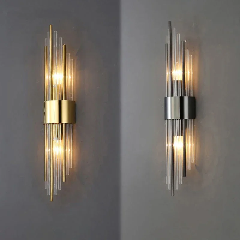 โคมไฟติดผนังหรูหราโมเดิร์น LED Gold Wall Light ในร่ม Wall Sconce ตกแต่งบ้านสําหรับห้องนั่งเล่นห้องนอนข้างเตียงบันได