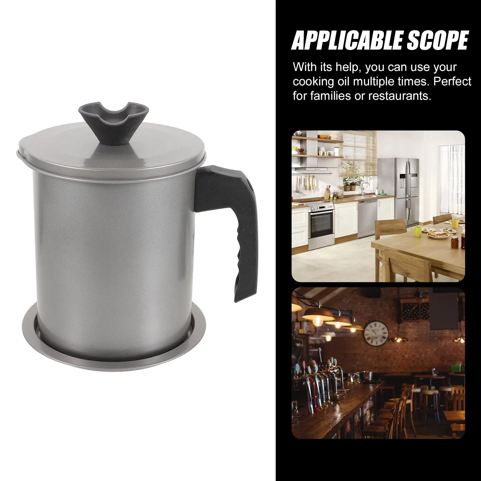 

1.7L Stainless Steel Oil Strainer Pot Grease Container Oil Storage Can Oil Storage Can Grease Container Kitchen New 2025