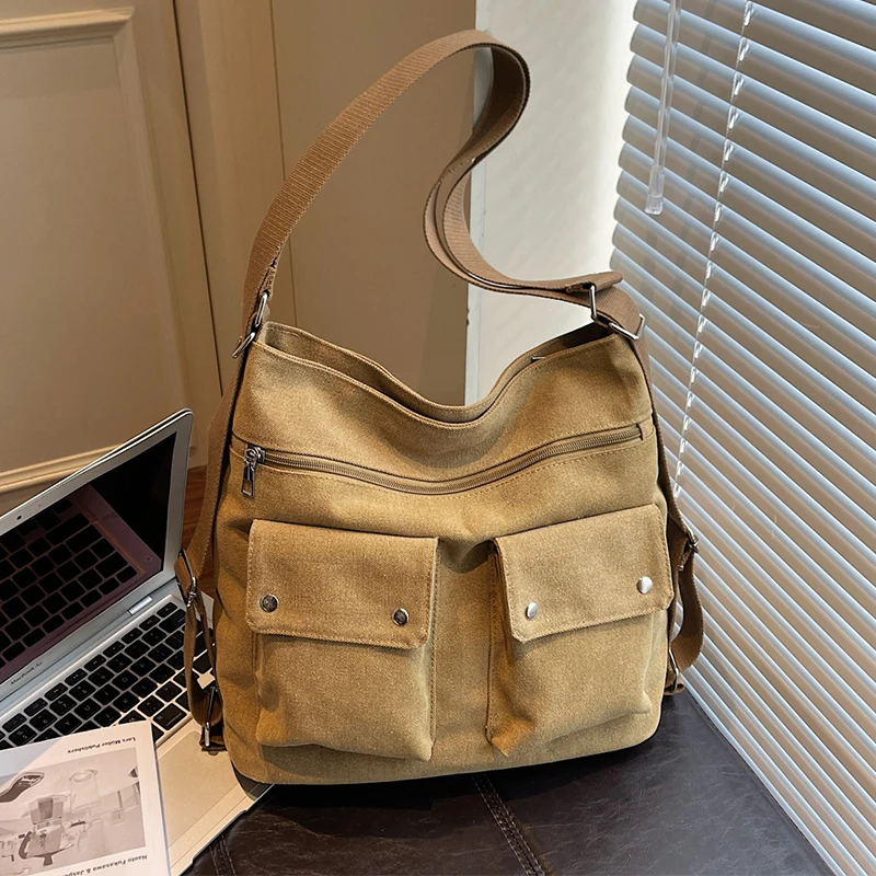 

Japanese Style Women's School Shoulder Bags Designer Handbag Large Capacity Casual Canvas Backbag Casual Female Bags Travel Tote