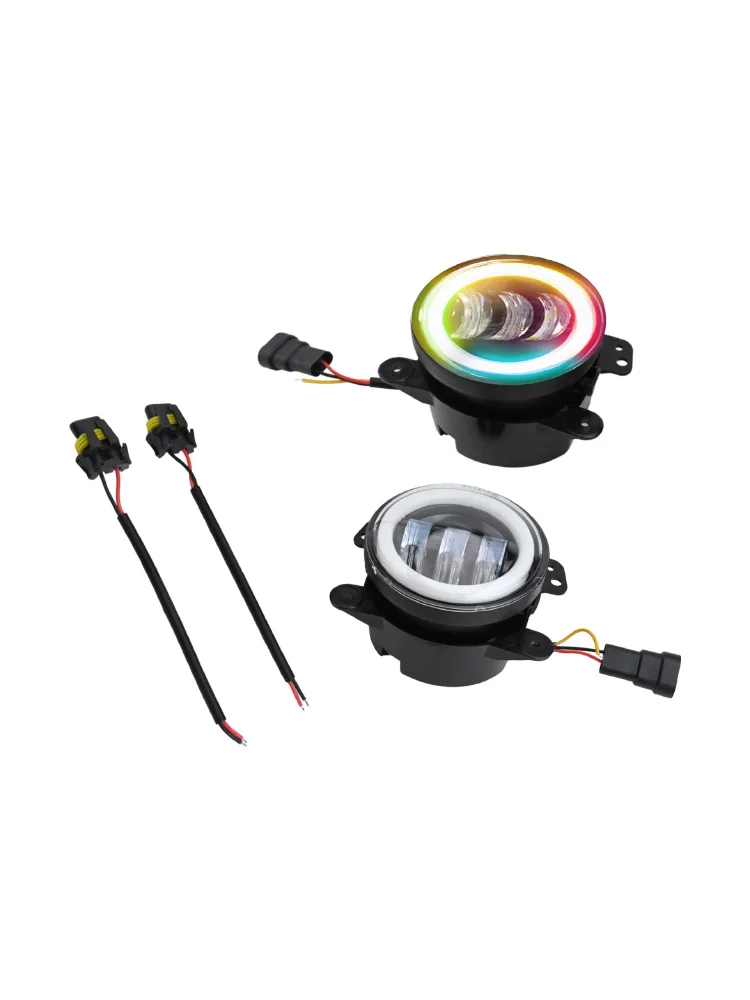 Newest Sale 2pcs/set 4 Inch Car RGB Fog Lights Dazzling Angel Eyes Off-road Vehicle Headlight Modified Car LED Headlights