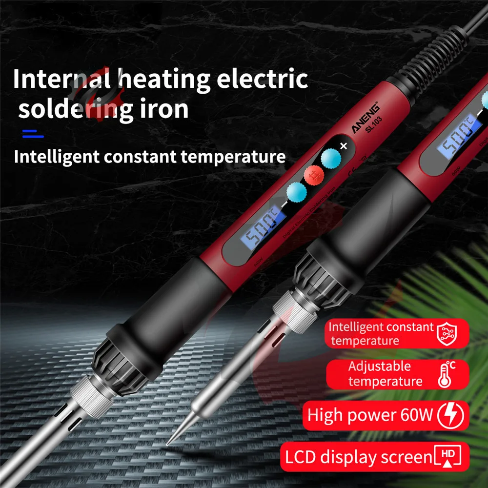 SL103 60 Вт электрический паяльник с регулируемой температурой цифровой электрический паяльник сварочный инструмент керамический нагревательный сердечник