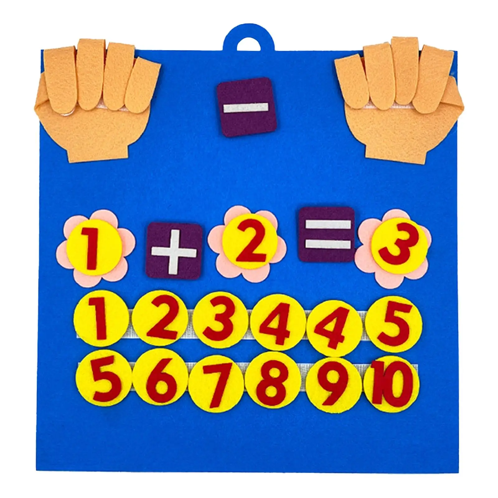 Felt Board Finger Numbers Counting Toy, Adição Subtração, Número da Mão Matemática Toy para Crianças Crianças 3 + Anos de Idade Meninos e meninas