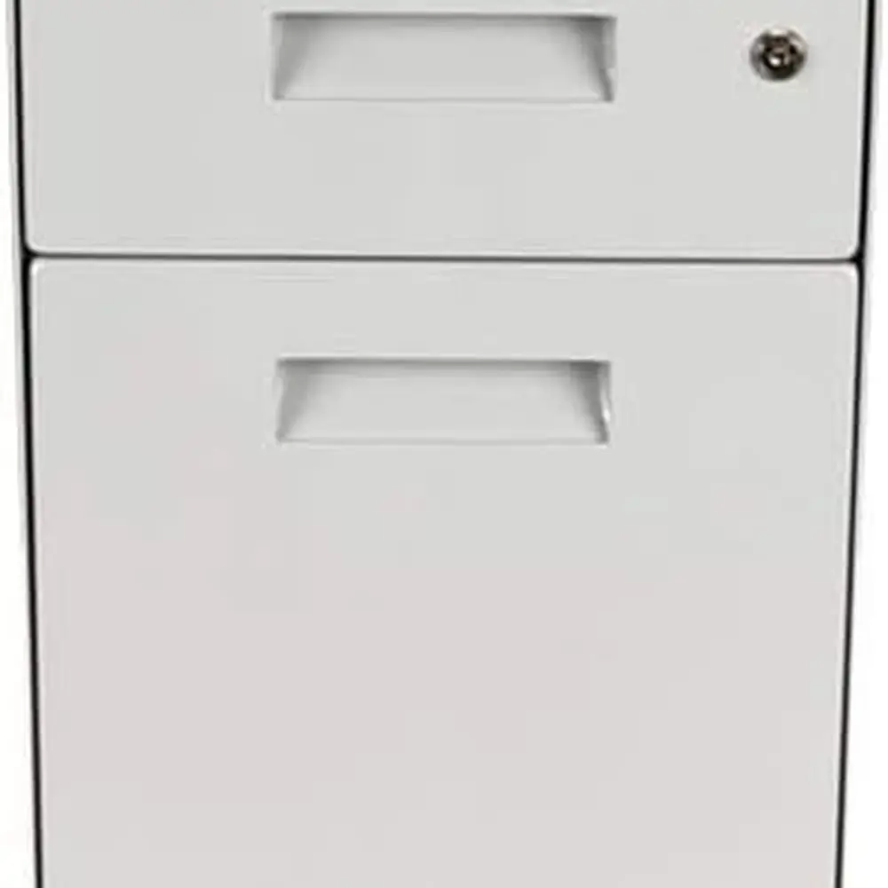 

Rolling 2-Drawer White Desk Cabinet with Built-in Seat by Uplit