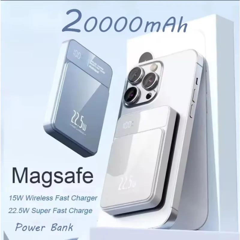 30000mAh Fast charging Magnetic 22.5W Wireless Small Portable Power Bank Emergency Power Supply For IPhone Huawei and Xiaomi