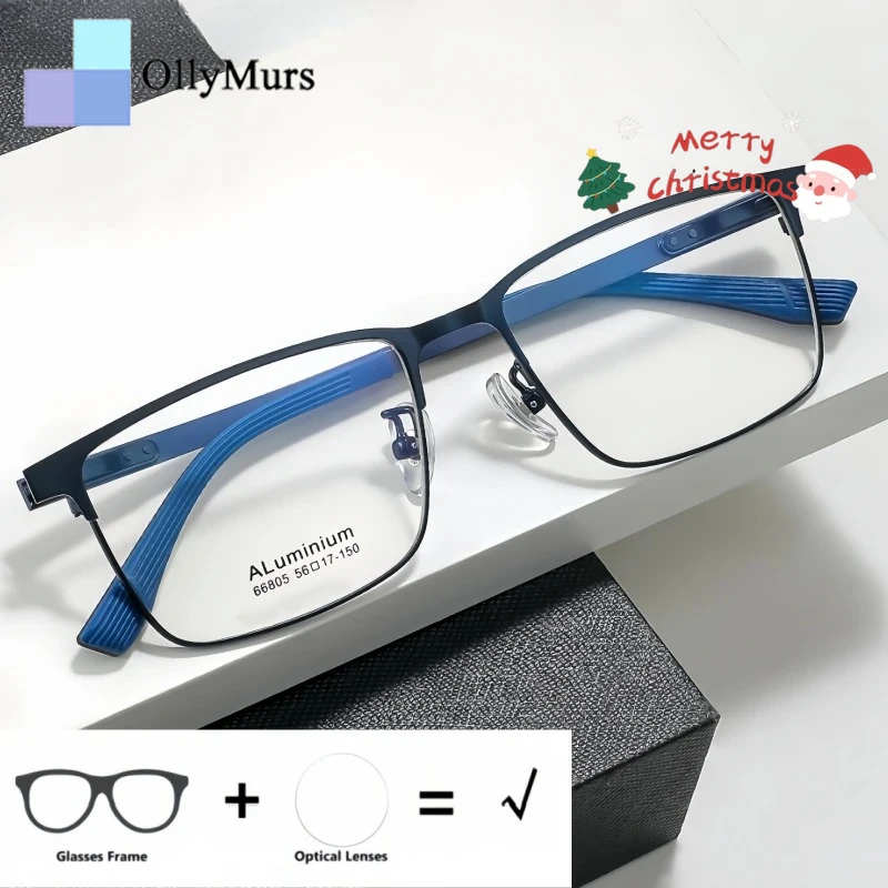 

KIZN Business Men's Optical Prescription Glasses Square Blue Light Blocking Photochromic Anti-reflecti UV400 Recipe Eyewear