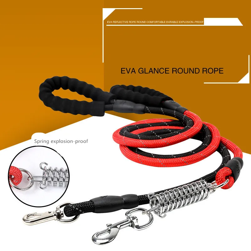 Spring Reflective Tape Dog Collar Pet Dog Traction Rope Luminous Night Safety Flashing Traction Belt Safety Strap