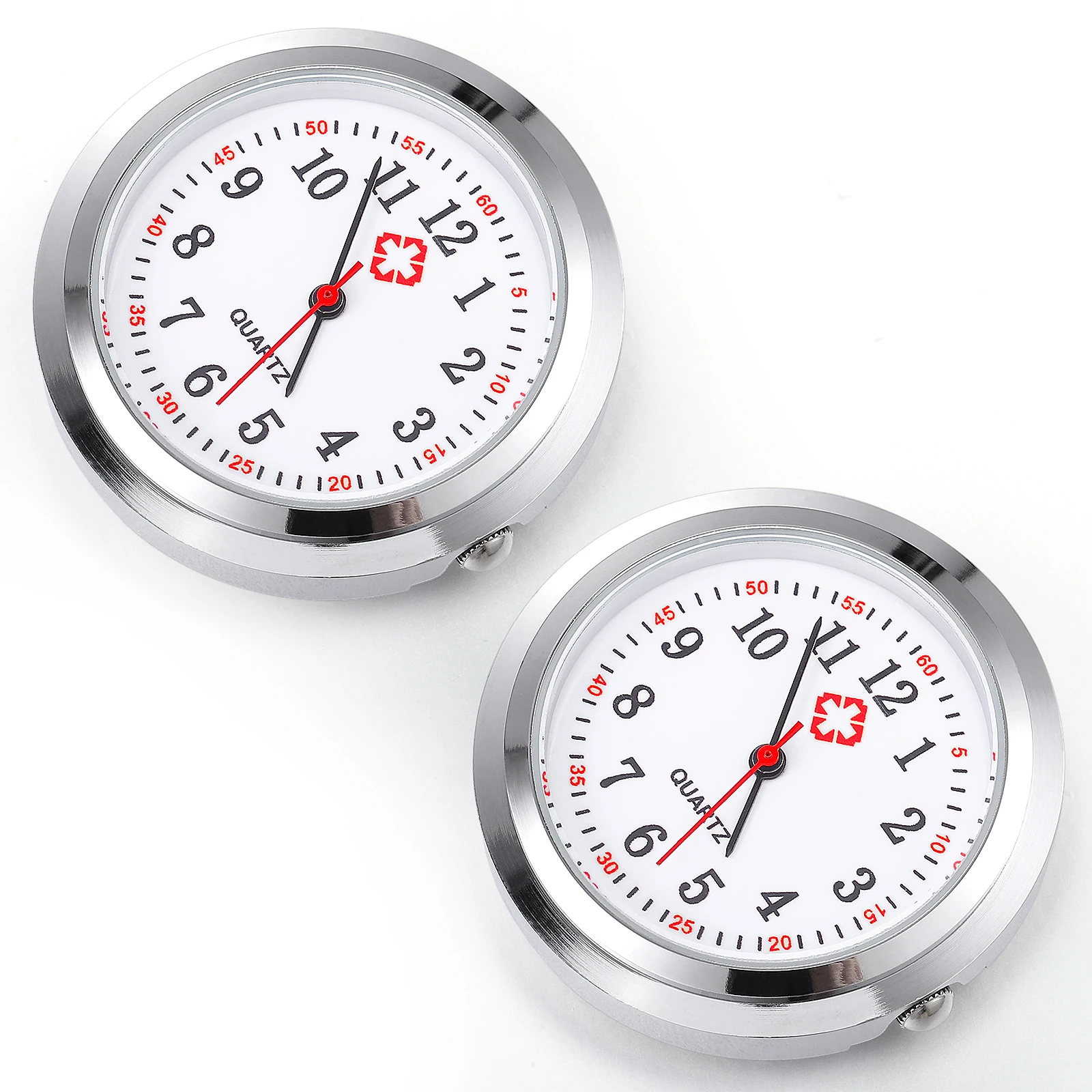 

2Pcs Watch Pocket Nurse Pocket Watch Dial Parts Vintage Silver Glass Material DIY Supplies Accessories For Clock Movement