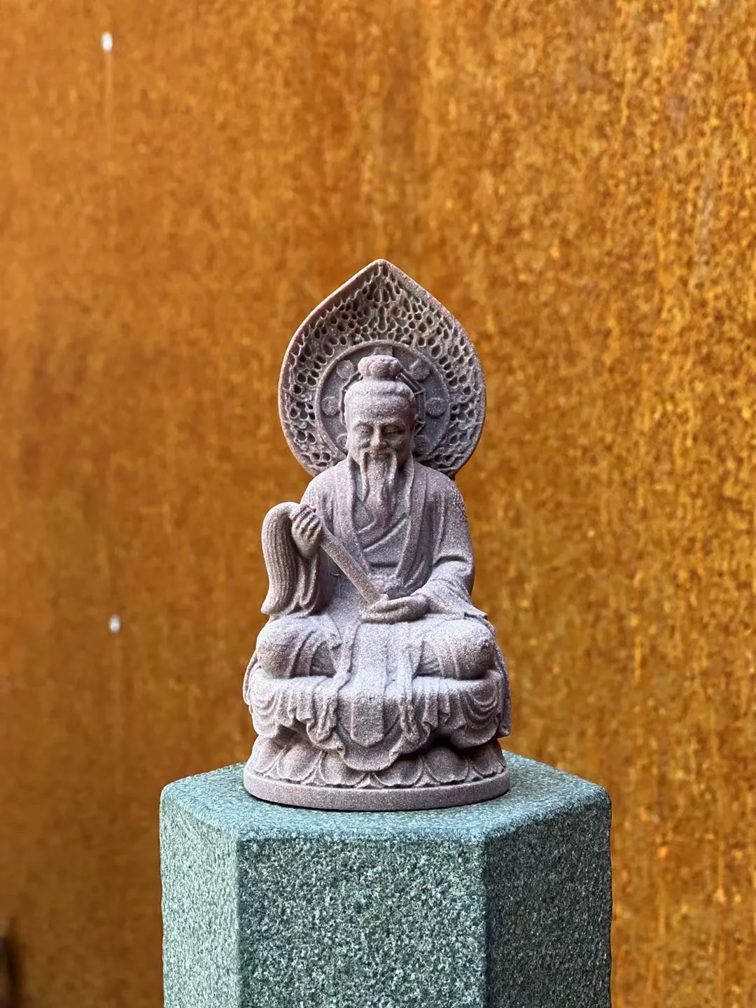Sanqing Tianzun Solid Imitation Bluestone Moral Tianzun Yuanshi Tianzun Lingbao Tianzun Taoist Court Pre-Originator Ornaments