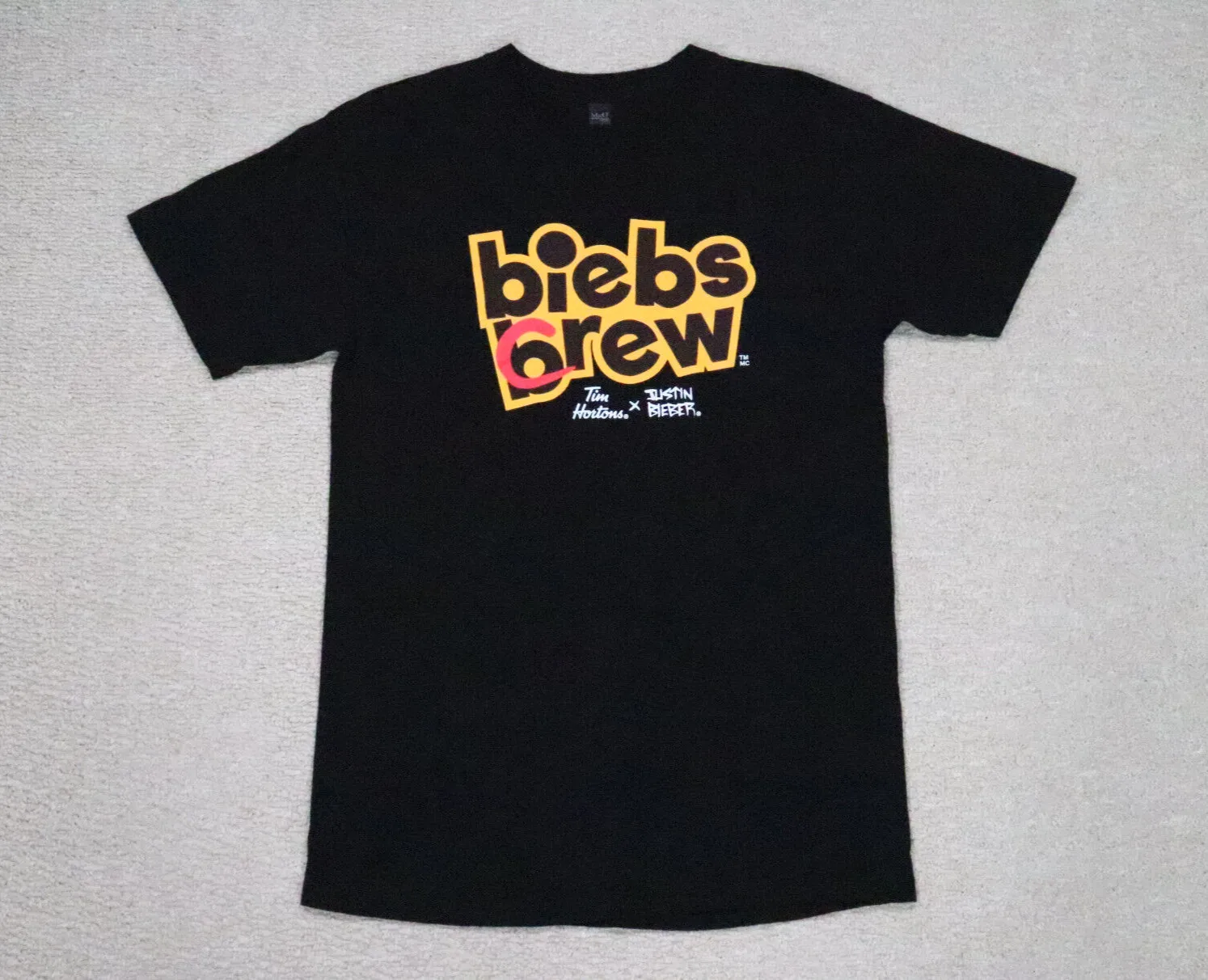 قميص جاستن بيبر اكس تيم هورتونز للبالغين متوسط كولاب بيبز كرو كندا كوفي