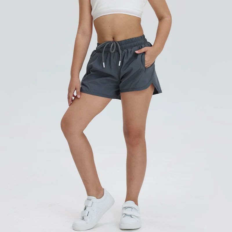 Girls Athletic Shorts Teen Kids Quick Dry Running Zip Pocket Lightweight Track Workout Shorts Children's Gym Riding Yoga Pants