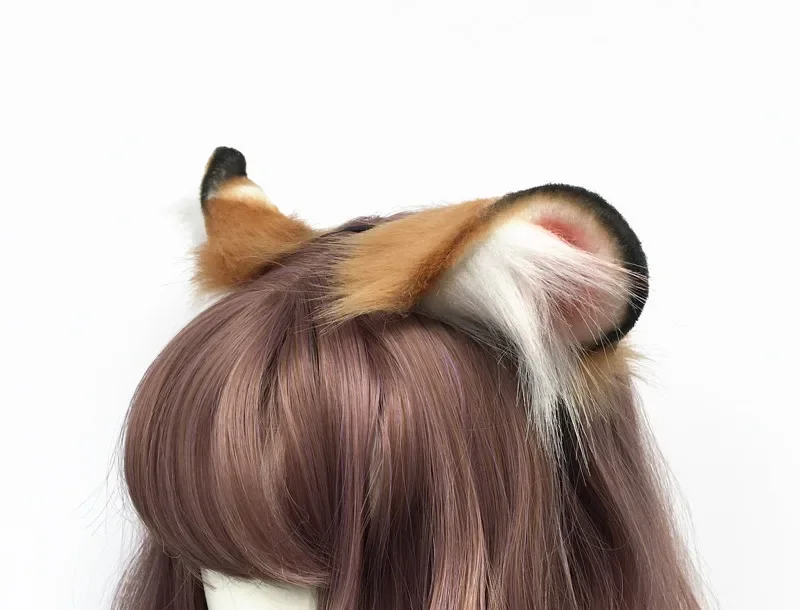 Handmade Simulation Animal Tiger Wolves Wolf Ears Hair Hoop Headwear For Lolita Game Party Halloween Christmas Cosplay Prop