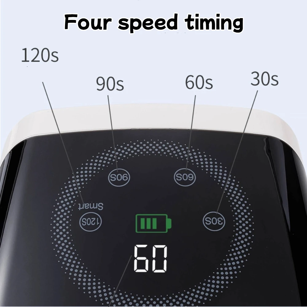 Lampada per unghie UV LED da 132 W con 4 impostazioni di timer Luce per unghie ricaricabile Gel Polish Curing Asciugatrice per unghie per donne Ragazza Strumenti per salone di casa