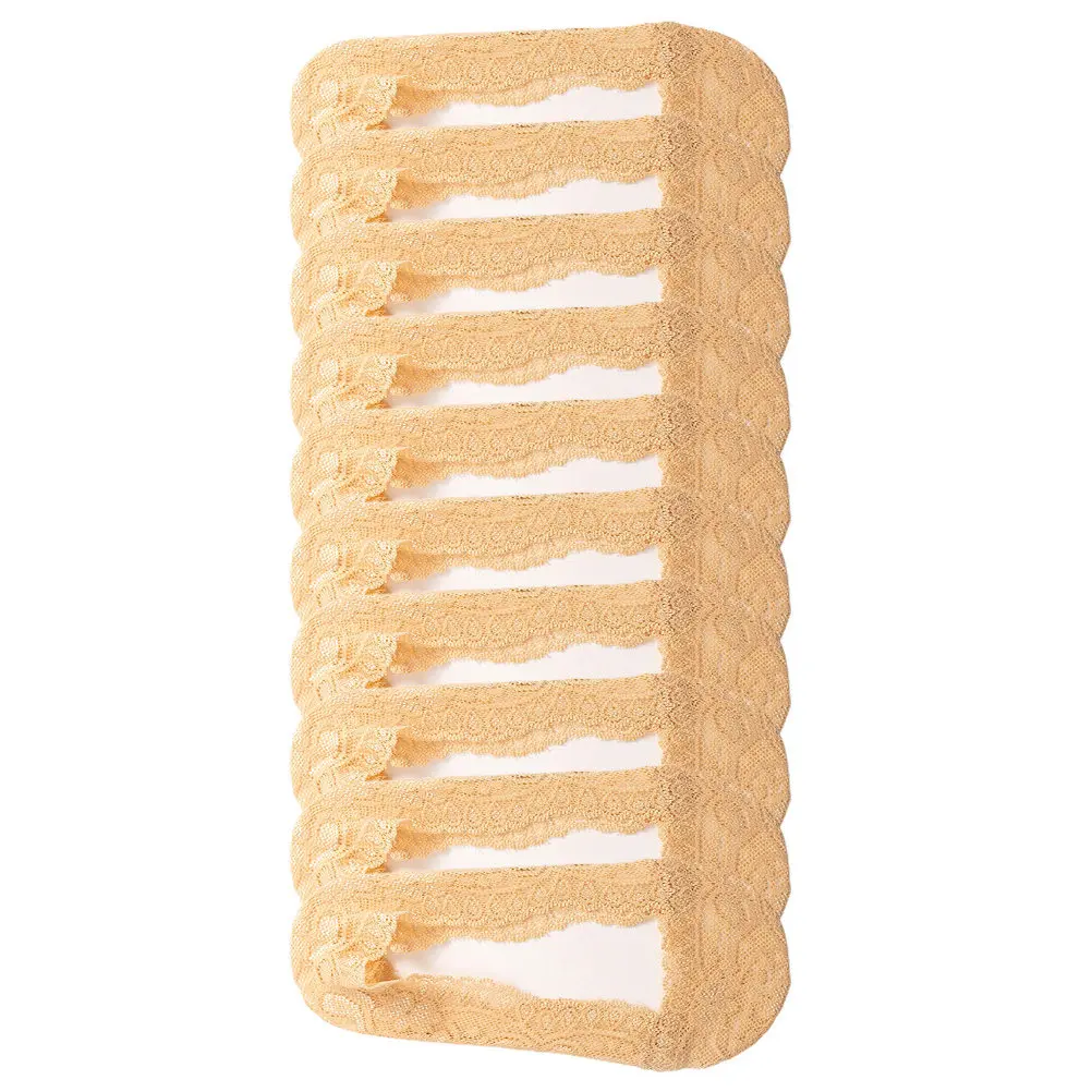 

10 пар невидимых носков, летние легкие кружевные женские носки-невидимки с низким вырезом, дышащие, сетчатые, противоскользящие, мягкие, удобные