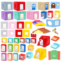 Big Building Blocks House Accessory Parts Roof Window Wall Construction Assemble Duplo Bricks Educational Toys For children gift