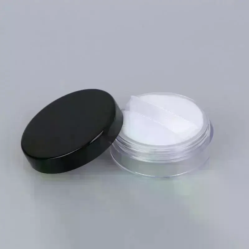 /ACR/Empty Loose Powder Pot With Sieve And Powder Puff Portable 5g Plastic Powder Box Travel Makeup Jar Sifter Container 1Pcs