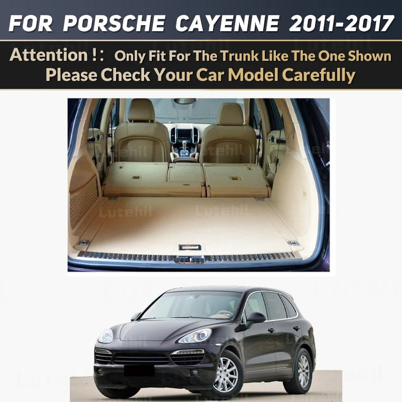 Mata bagażnika samochodowego do Porsche Cayenne 2011 2012 2013 2014 2015 2016 2017 Wysoki bagażnik boczny Wodoodporny tylny bagażnik Dywanik