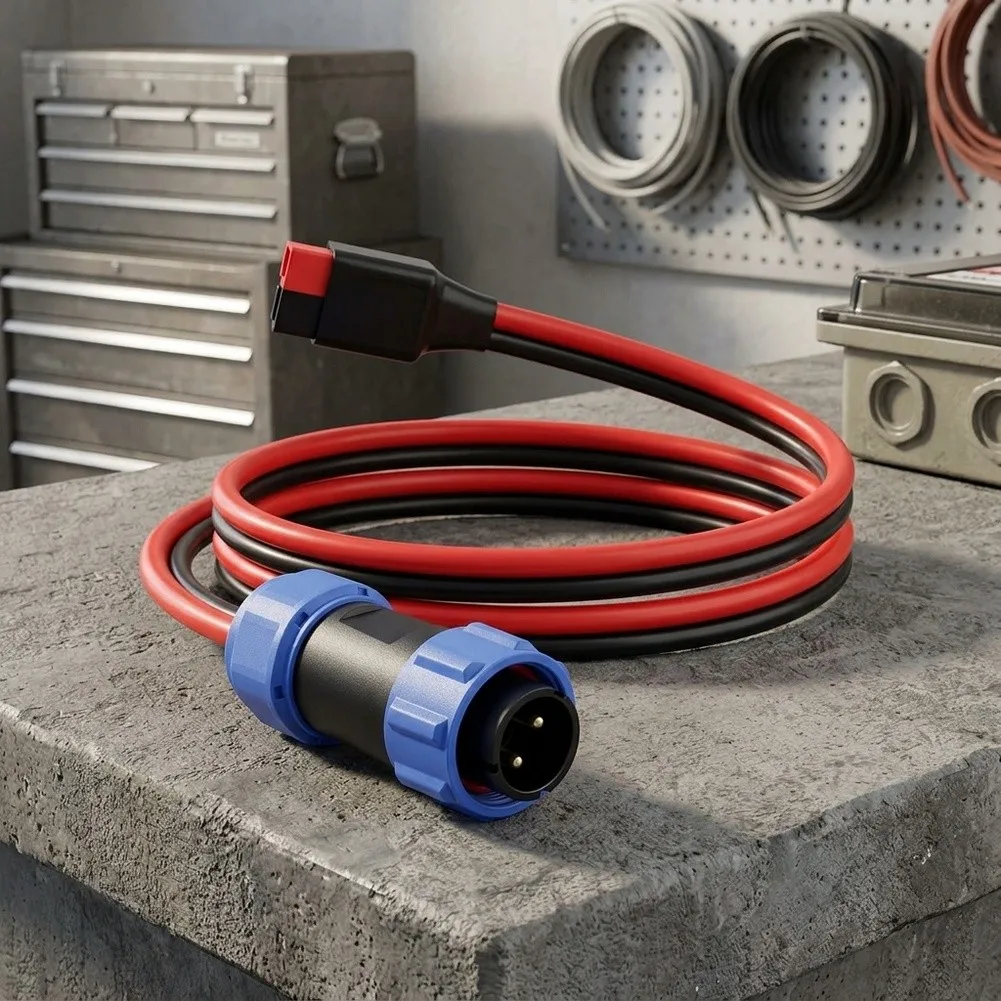 12V 30A Photovoltaic Cable Featuring Aviation Male Connector 12AWG Tinned Copper 1m Length Compatible with AC200MAX EP500 Pro