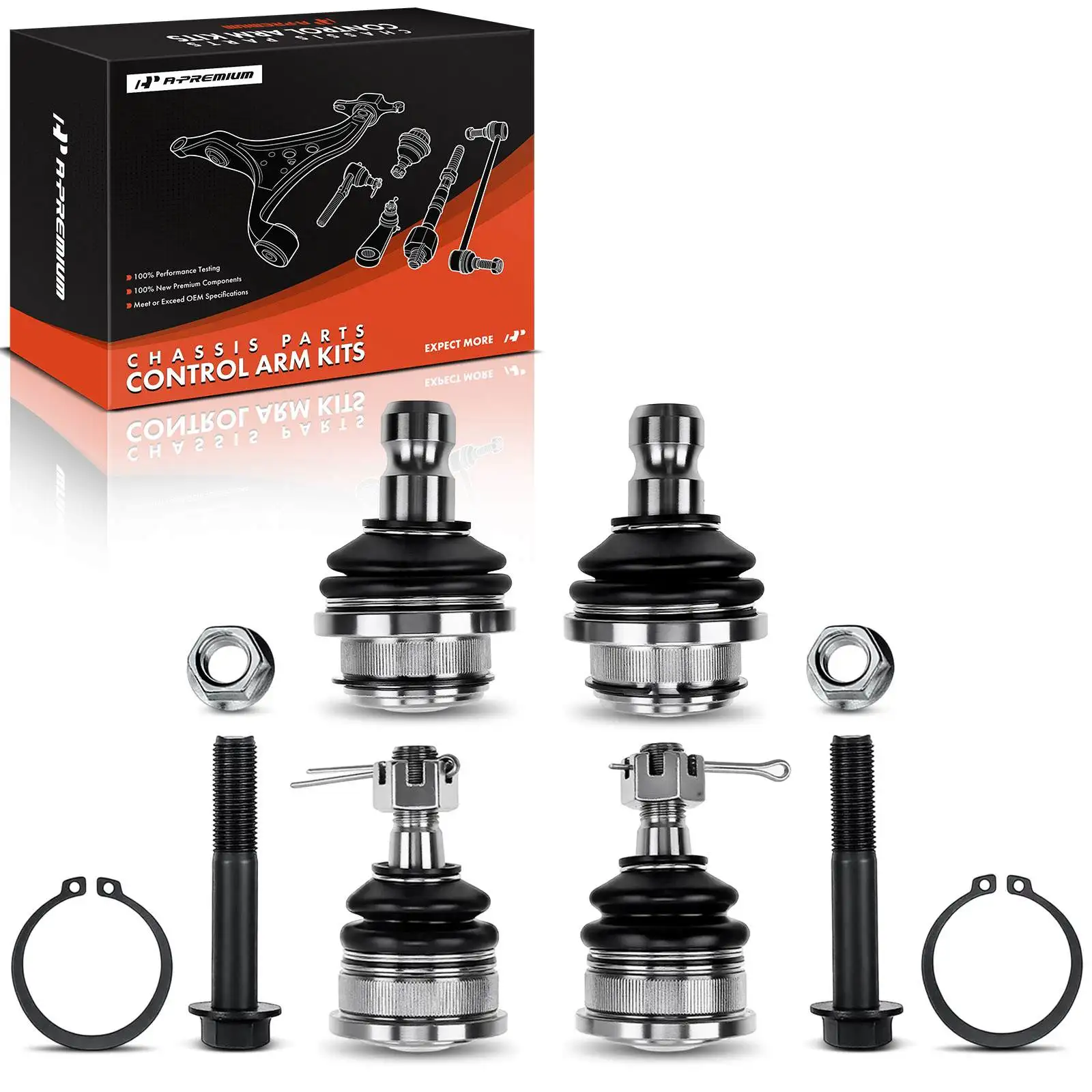 A-Premium 4x Front Upper &Lower Ball Joint for Nissan Frontier 2005-2018 Pathfinder 2005-2012 Xterra 2005-2015