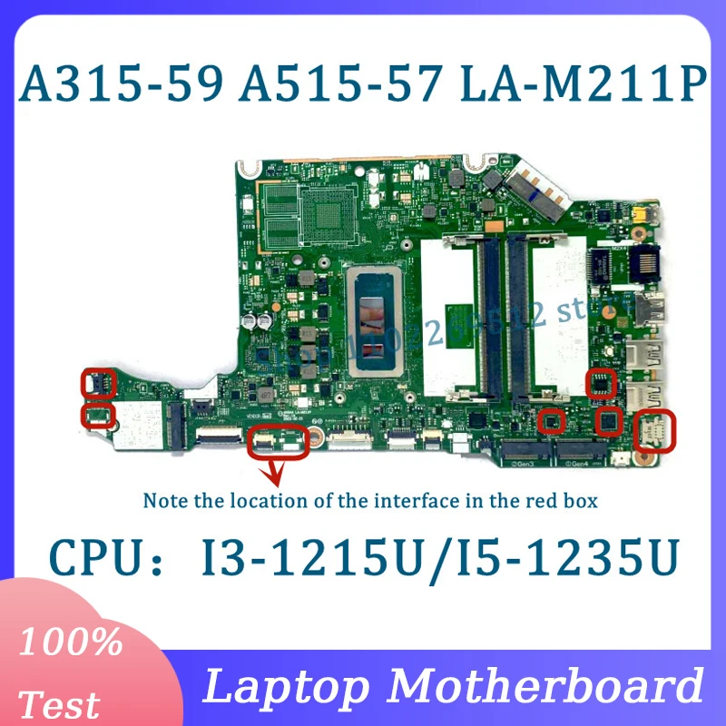 HH5A4 LA-M211P Mainboard NBK6T11001 For Acer A315-59 A515-57 Laptop Motherboard With I3-1215U/I5-1235U CPU 100% Full Tested Good