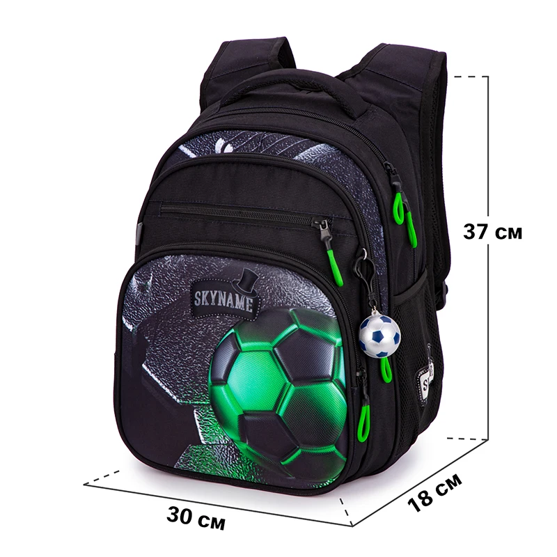 Mochila ortopédica para niños, morral escolar con patrón de fútbol 3D, impermeable, de alta calidad, novedad