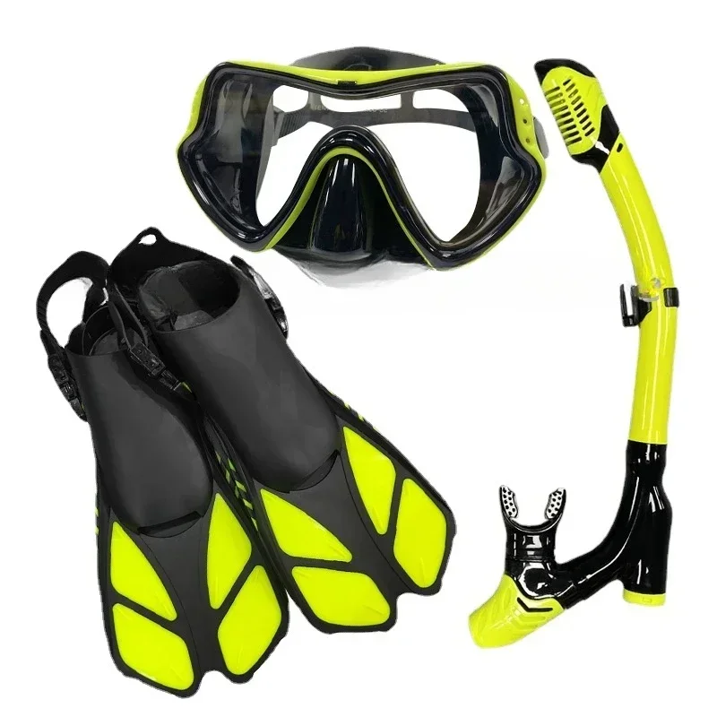 Outdoor Sports Diving Mask Breathing Tube Adjustable Flippers  Three-Piece Set