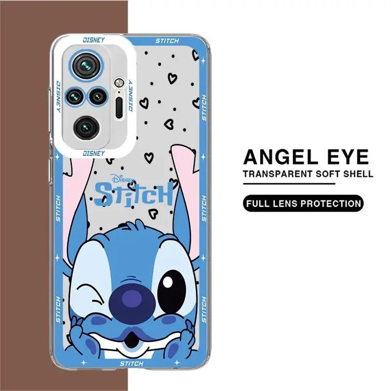 Cartoon Disneys Stitch Angie phone cases for Xiaomi Redmi Note 13 12S 11 Pro 13C X3NFC 11S 10 12ProPlus 9 9s Clear fundas cover