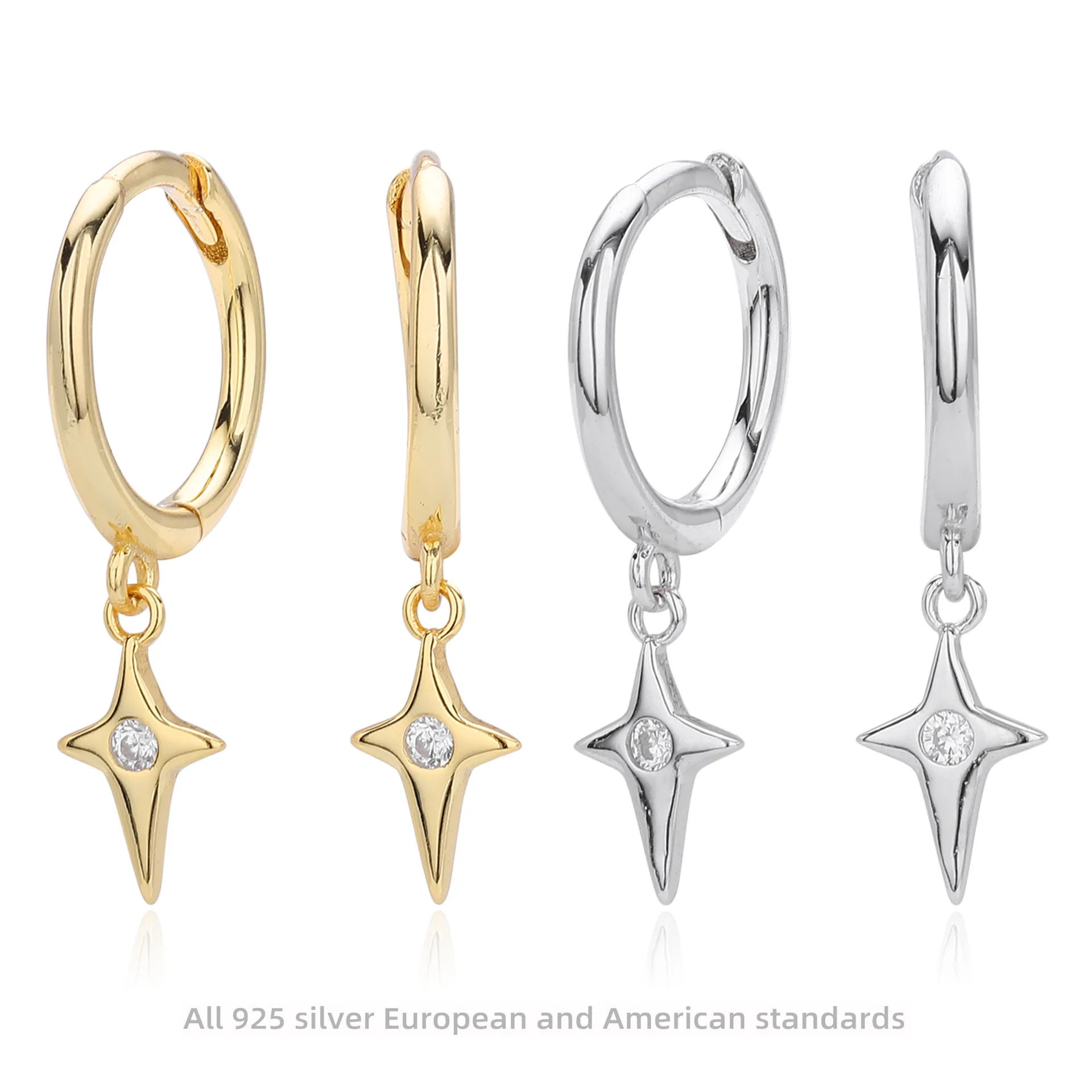 Withered Jewelry Earrings Women's Earrings Ear Cuffs S925 Sterling Silver Earrings