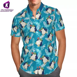 Harajuku Anime 3D Beach Hawaiian 2022 Summer Shirt Short Sleeve Shirt Streetwear Beach Button Shirt Camisa Social Chemise Homme