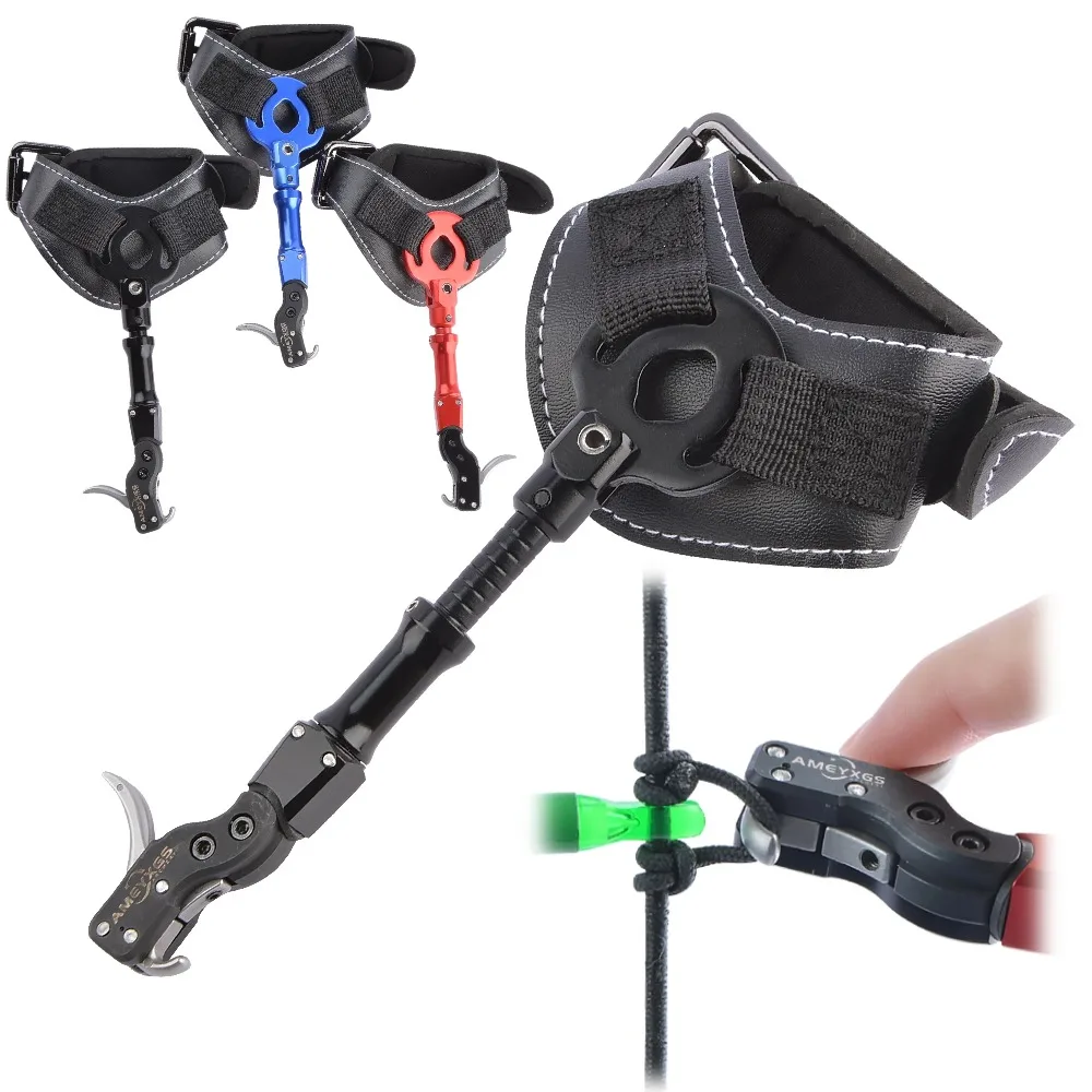 Schleife Handgelenkentriegelung 360° °   Bremssattel Compoundbogen Bogenschießen Release Empfindlichkeit Einstellbarer Daumenauslöser LH/RH Jagdzielschießen