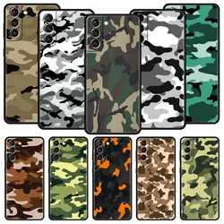 Camouflage Camo Military Army Phone Case For Samsung Galaxy S24 S23 S22 S20 Ultra S21 FE 5G S10 S9 Plus S10E Soft Silicone Cover