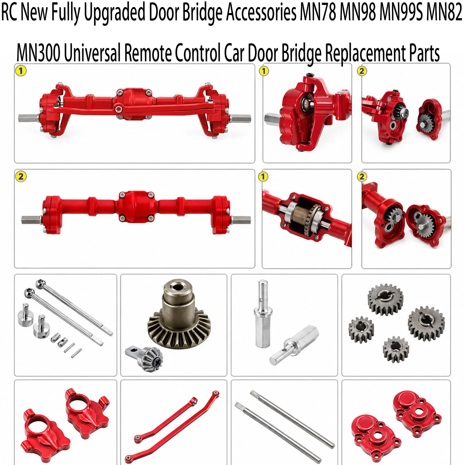RC new door bridge accessories MN78 MN98 MN99S MN82 MN300 remote control car modification fully upgraded door bridge replacement