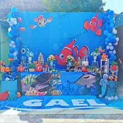 Birthday Background Finding Nemo Marlin And Dory Theme For Kids Party Backdrop Photocall Underwater Adventure Sea Turtle Banner